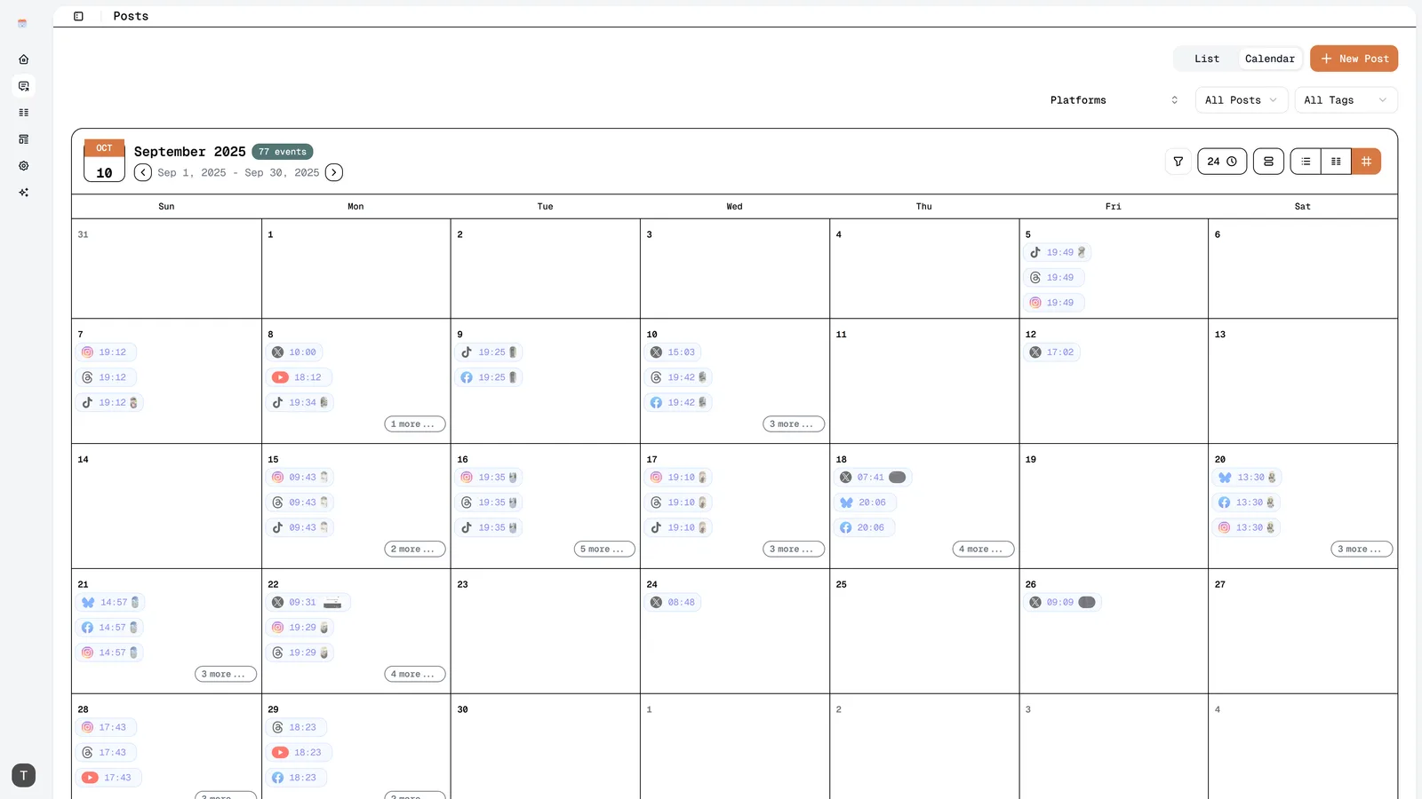 Schedulin visual content calendar