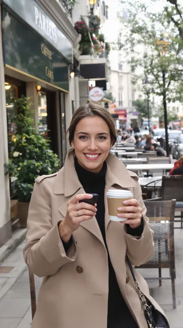 Enjoying coffee